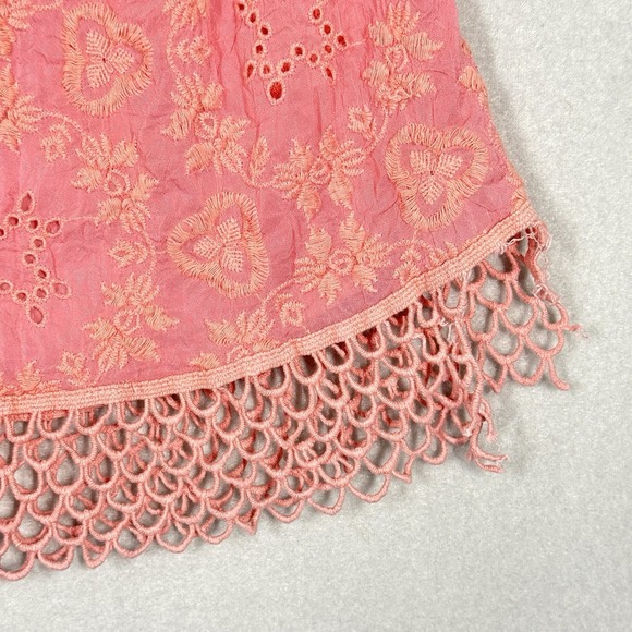 Johnny Was Top Womens Small Quynn Embroidered Floral Eyelet Crochet Tank Pink - Picture 11 of 15